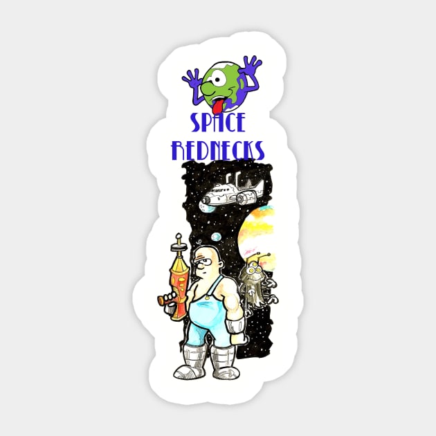 SPACE REDNECKS Sticker by BubbaWorldComix